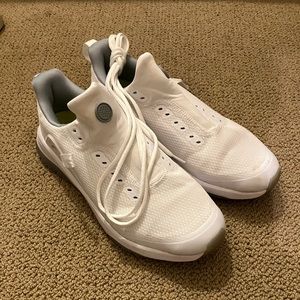 Puma Men’s Fusion Evo Golf Shoe, White-Quarry, 10.5 Wide